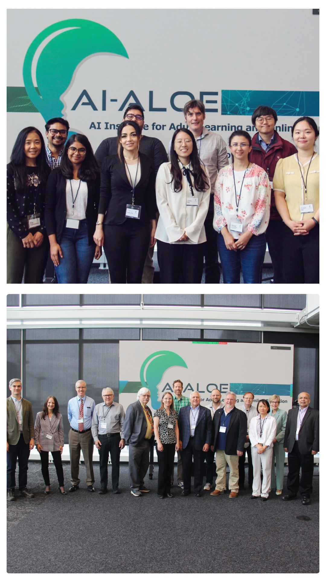 AI-ALOE Institute research team group photo with green logo
