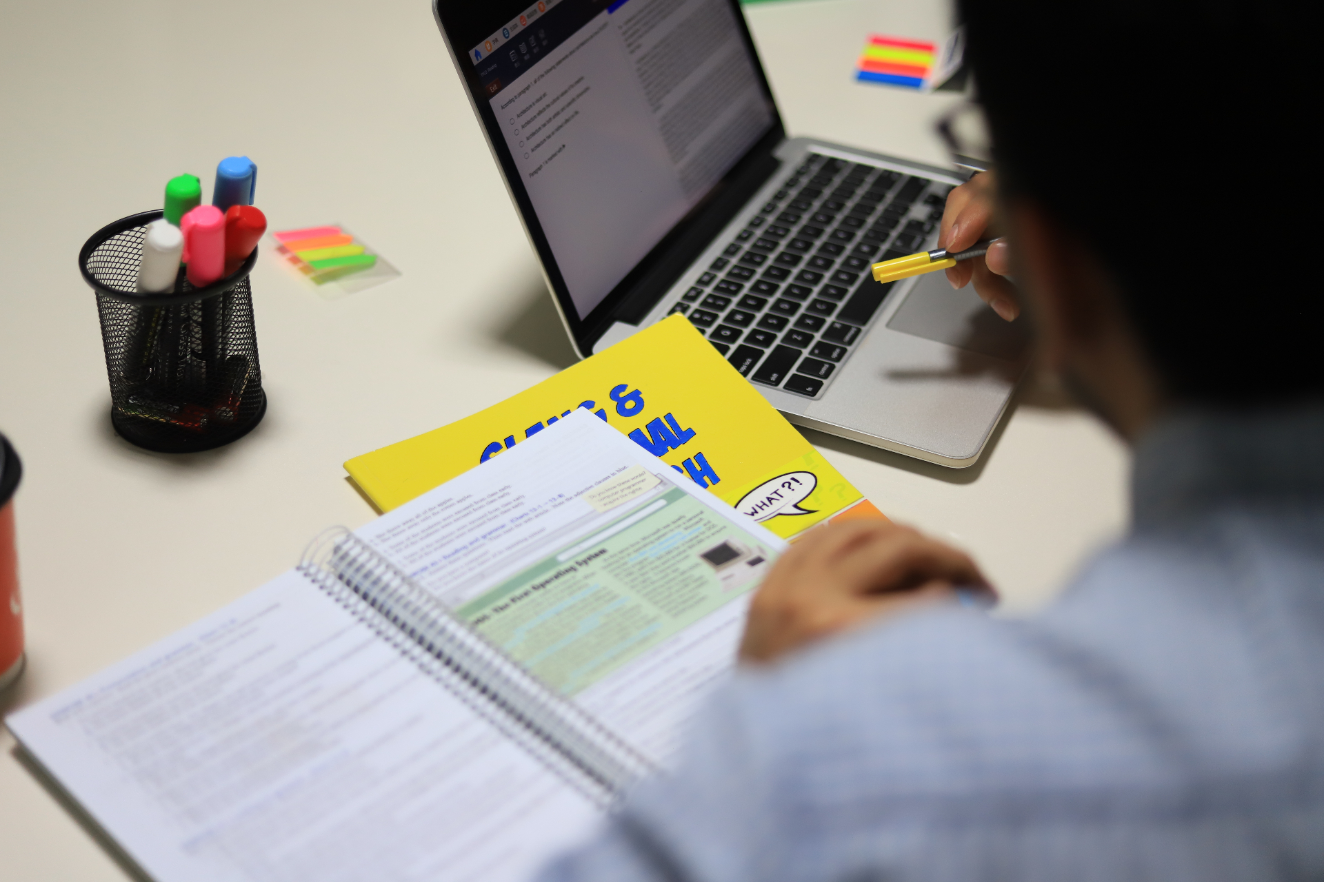 Student studying